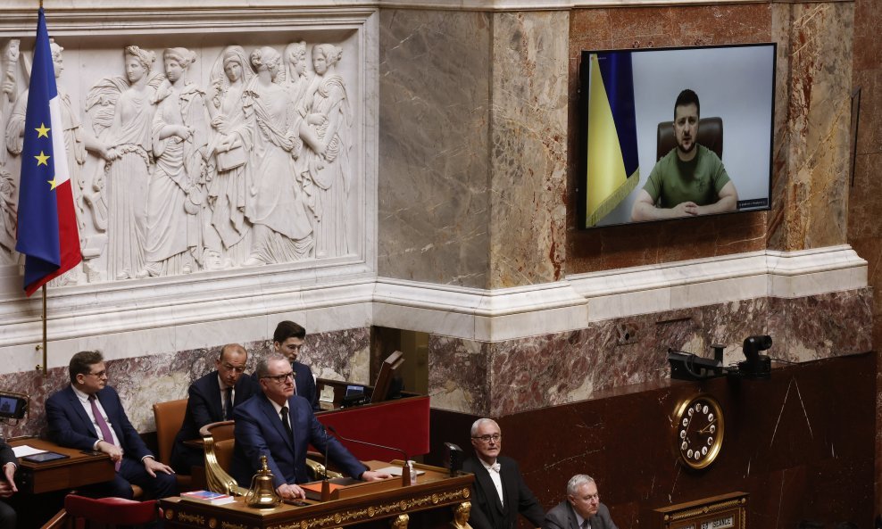 Volodimir Zelenski obraća se francuskom parlamentu