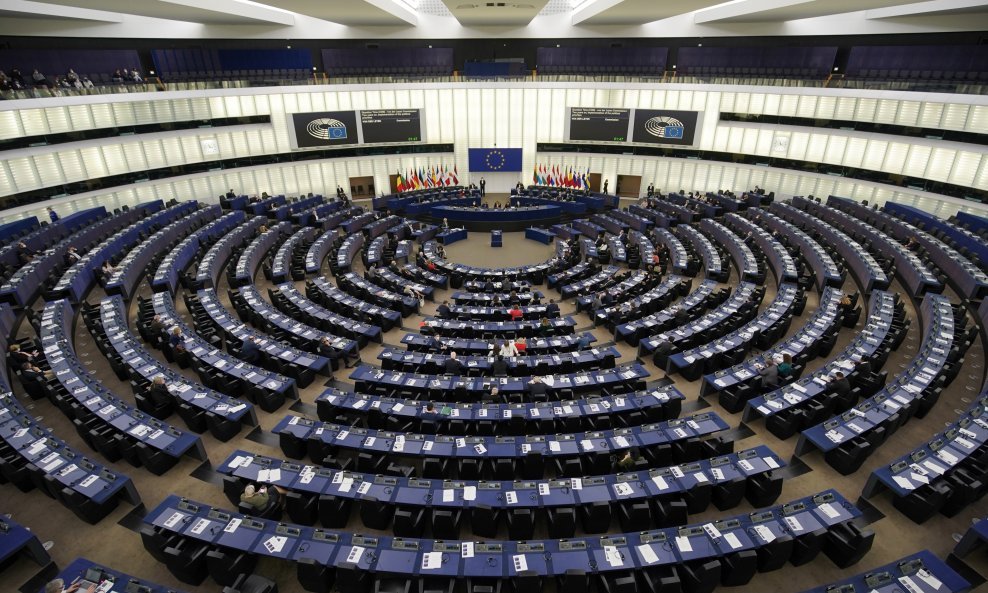 Dvorana za plenarne sjednice Europskog parlamenta u Strasbourgu, Francuska