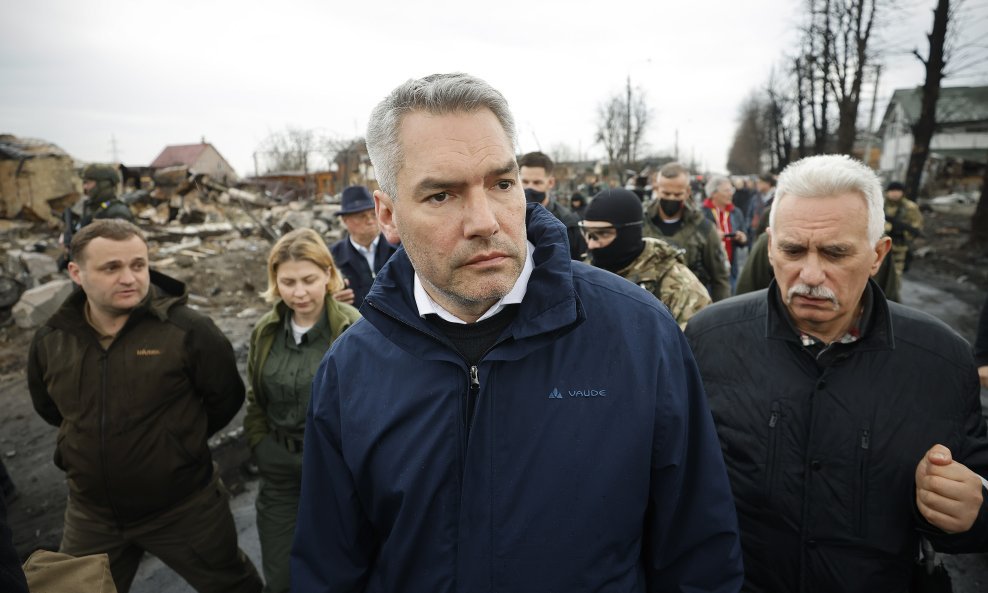 Austrijski kancelar Karl Nehammer u Buči, Ukrajina