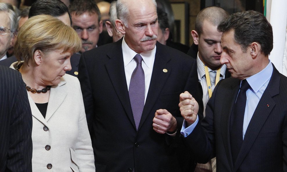 papandreou sarkozy merkel