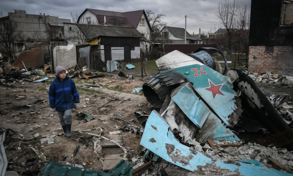Uništeni ruski Suhoj u Ukrajini