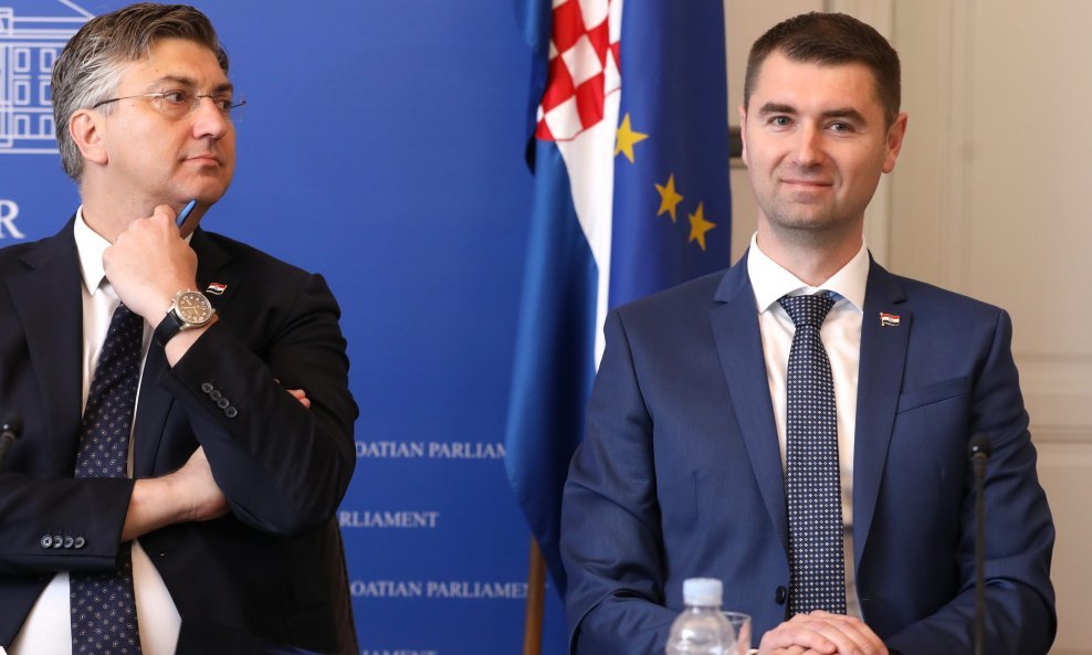 Premijer Andrej Plenković i novi ministar gospodarstva Davor Filipović
