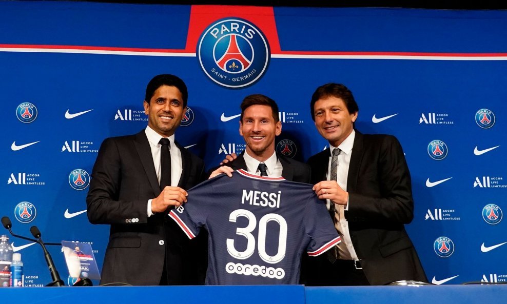Nasser Al-Khelaifi, Lionel Messi i Leonardo Nascimento de Araujo