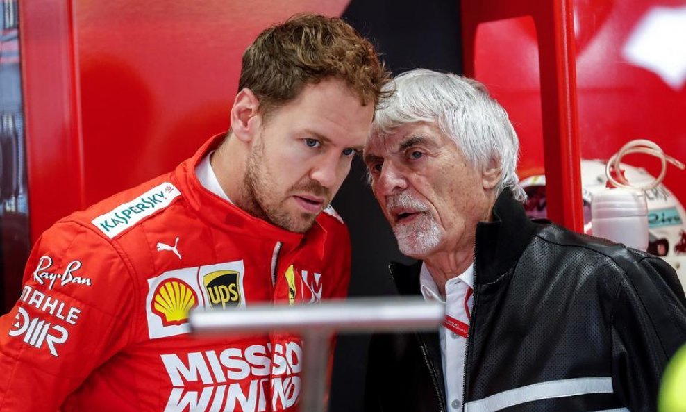 Sebastian Vettel i Bernie Ecclestone 2019.