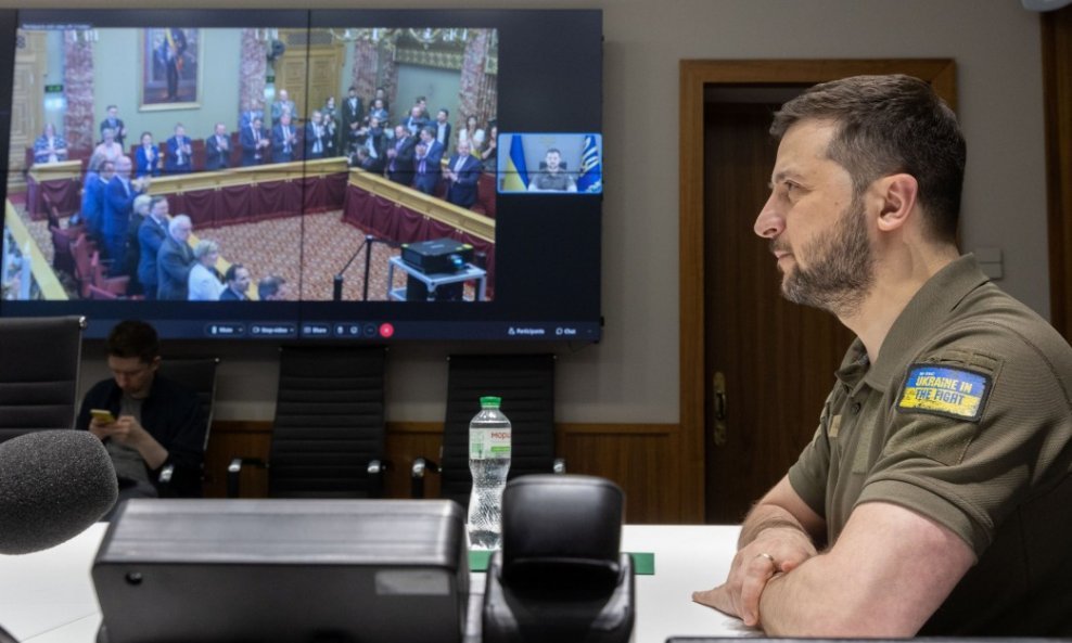 Volodimir Zelenski obraća se putem videolinka zastupnicima u Luxembourgu