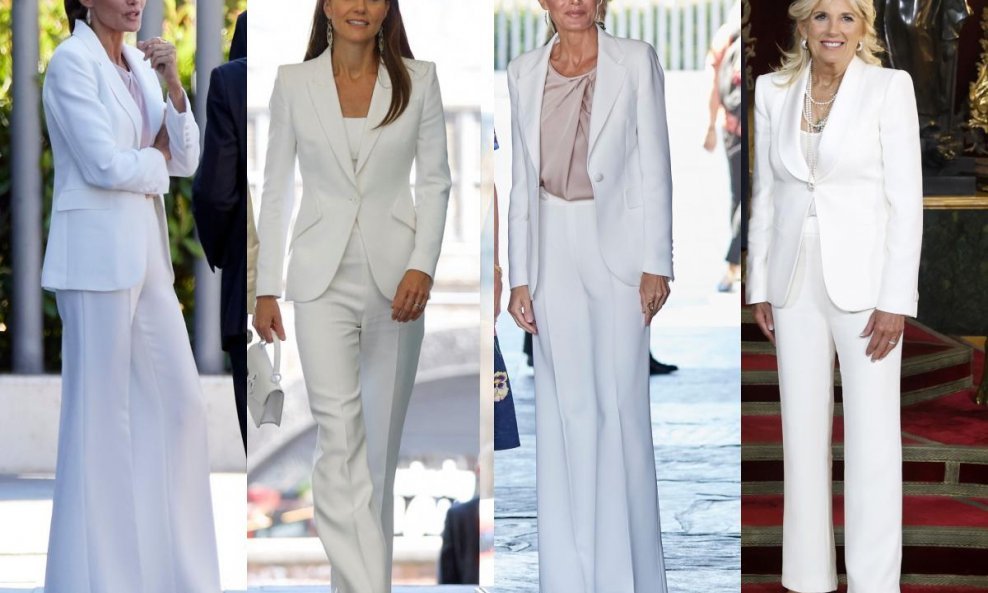 Jill Biden, španjolska kraljica Letizia i Kate Middleton u ormaru imaju bijelo odijelo
