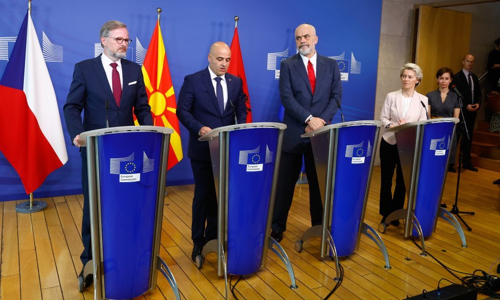 Petr Fiala, Dimitar Kovačevski, Edi Rama, Ursula von der Leyen