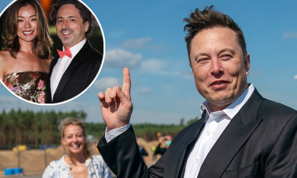 Nicole Shanahan i Sergey Brin; Elon Musk