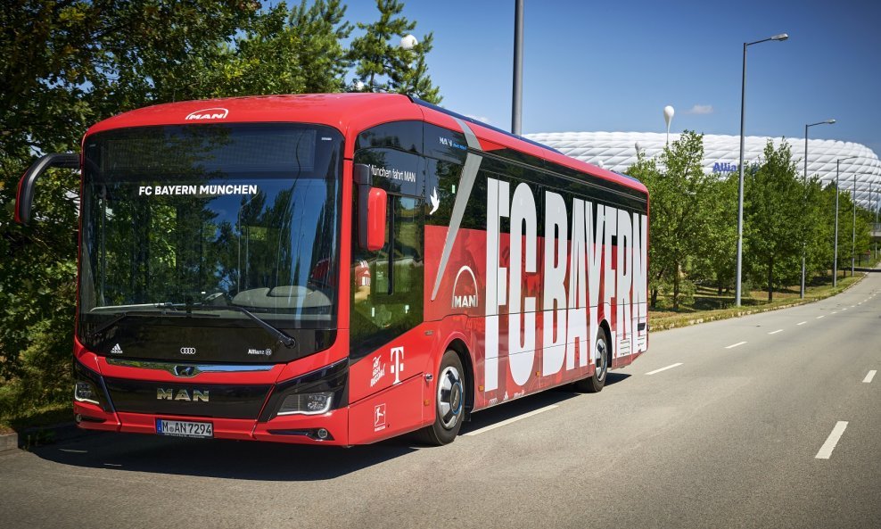 FC Bayern putuje gradom bez emisija u autobusu MAN Lion's City E