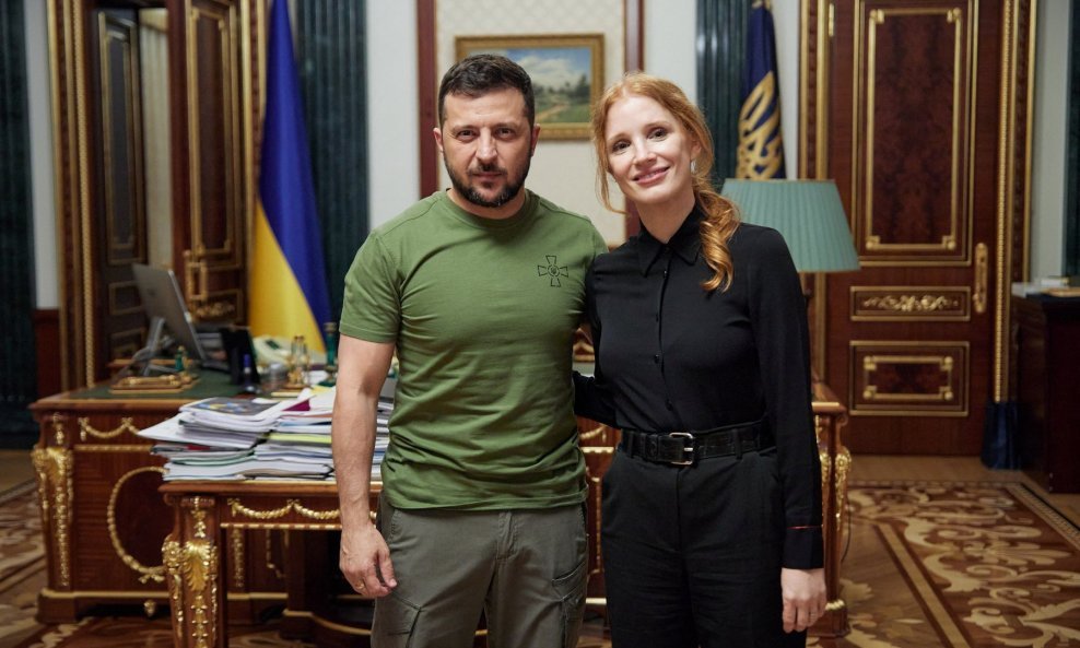 Volodimir Zelenski i Jessica Chastain