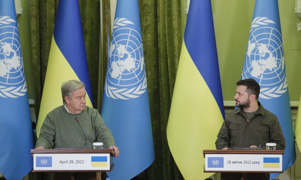 Glavni tajnik UN-a Antonio Guterres u posjetu Kijevu u travnju 2022.