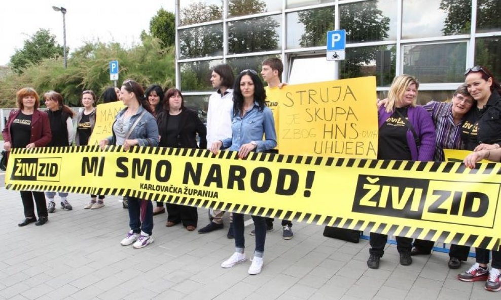 Prosvjed Živog zida u Osijeku