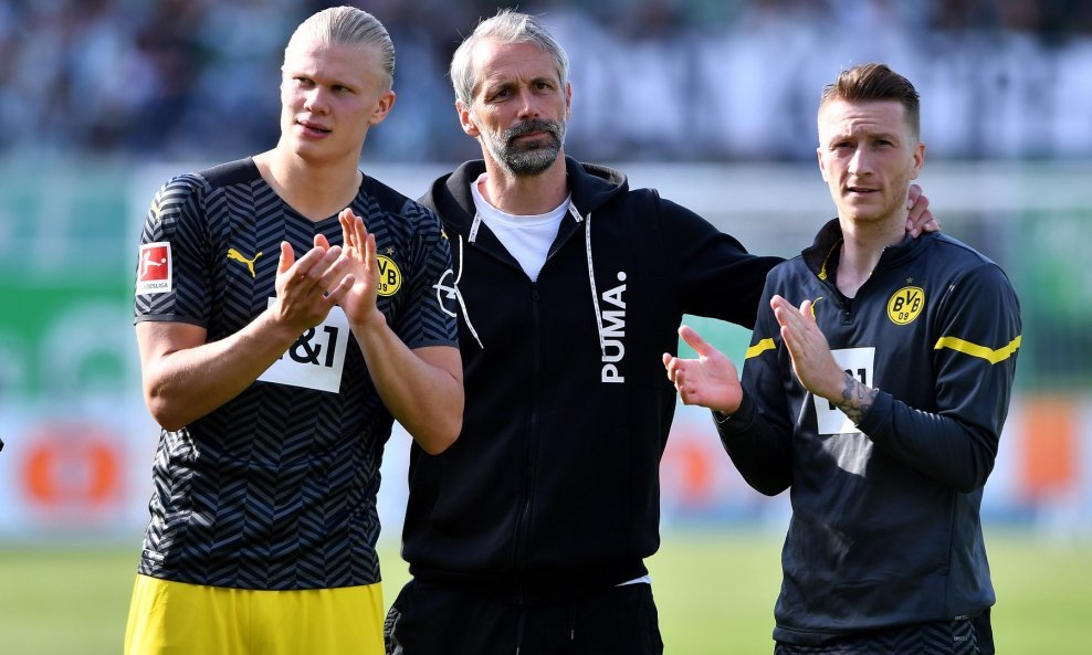 Erling Haaland, Marco Rose i Marco Reus surađivali su u Dortmundu