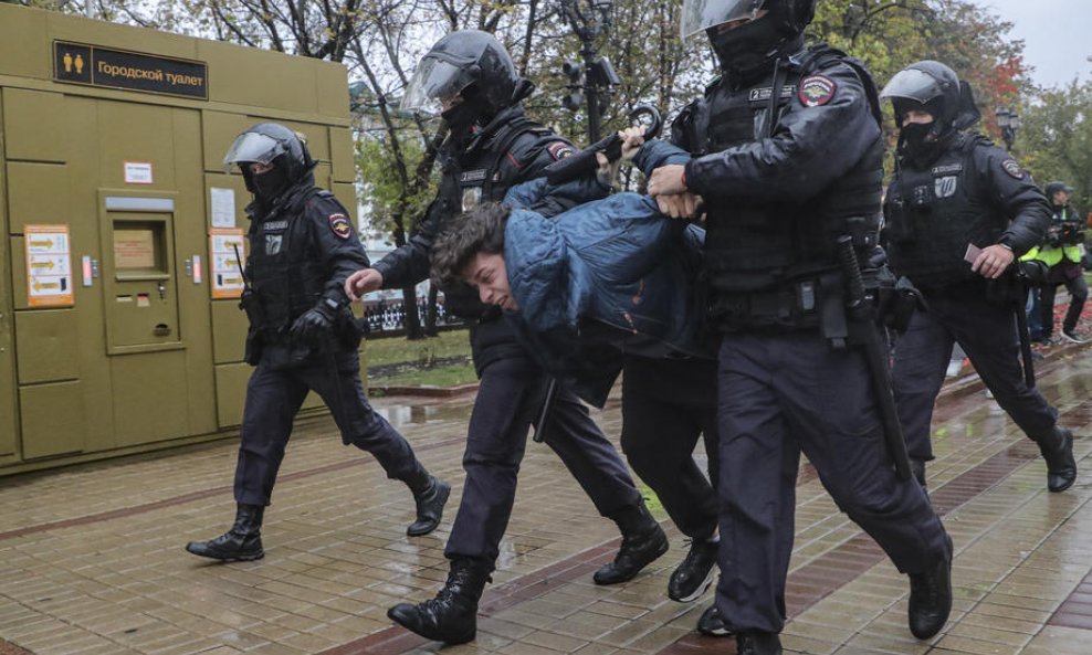 Ilustracija / Prosvjed protiv mobilizacije u Moskvi