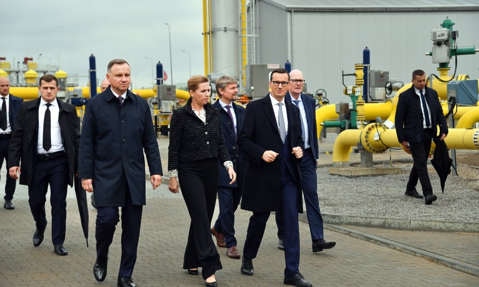 Poljski predsjednik Andrzej Duda i danski premijer Mette Frederiksen na službenoj otvaranju Baltičkog plinovoda