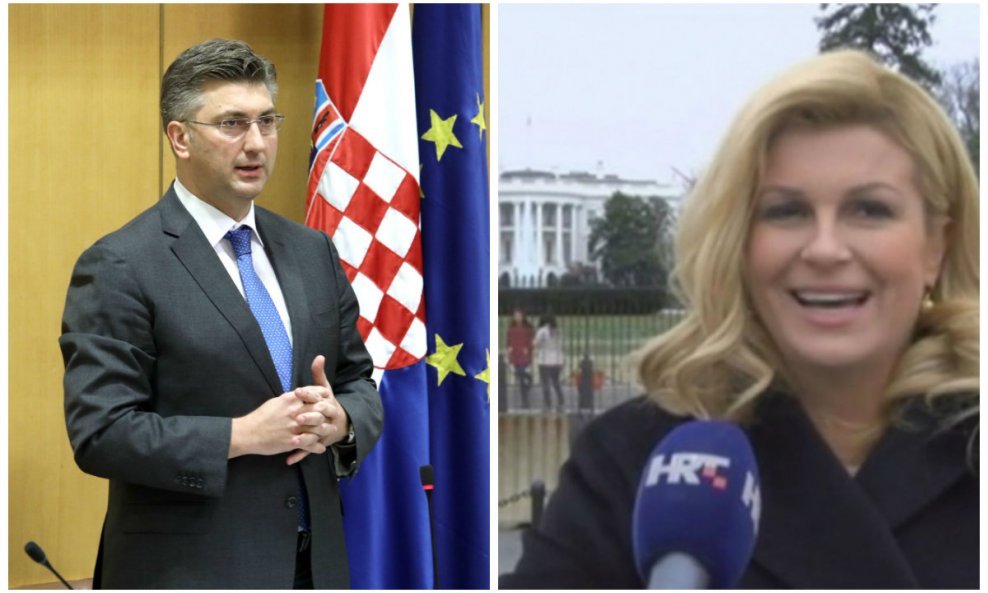 Andrej Plenković i Kolinda Grabar Kitarović ispred Bijele kuće