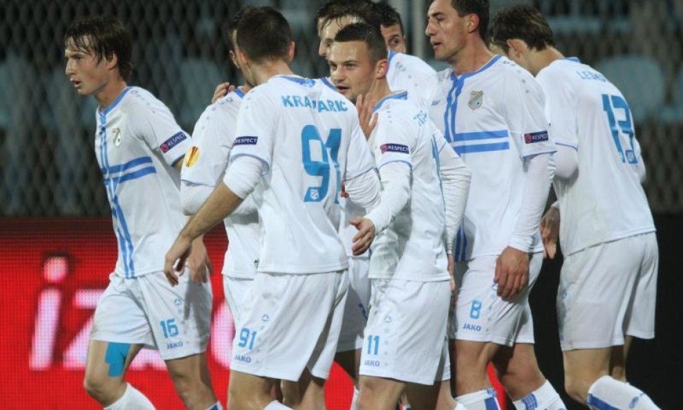 Rijeka slavi gol protiv Liegea