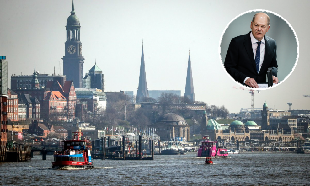 Olaf Scholz i luka Hamburg