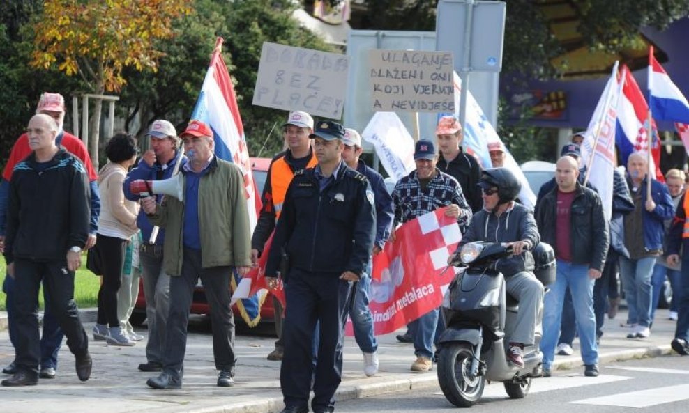 Prosvjed radnika TLM-TPP u Šibeniku