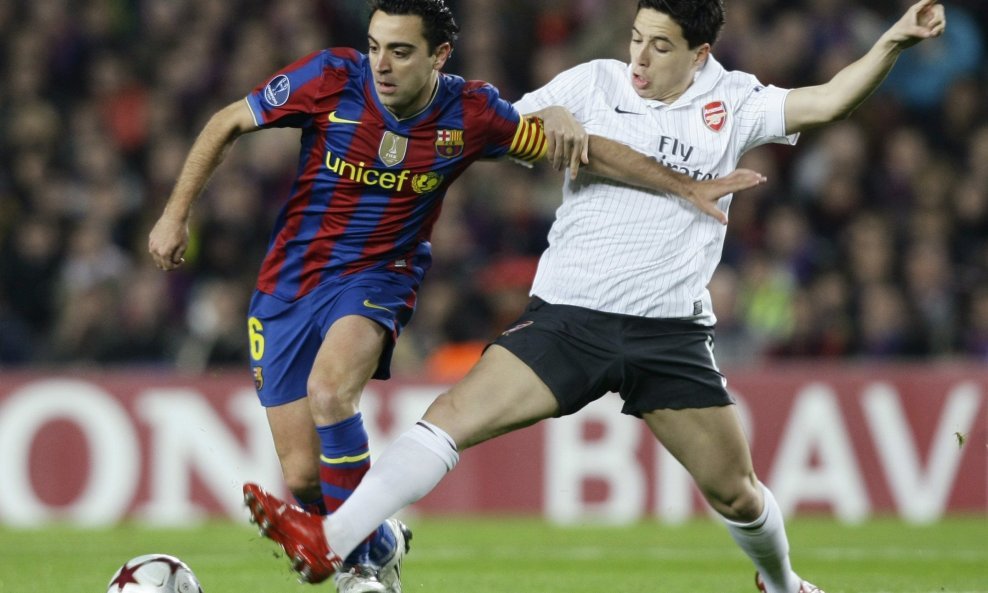 Barcelona - Arsenal, Xavi i Samir Nasri