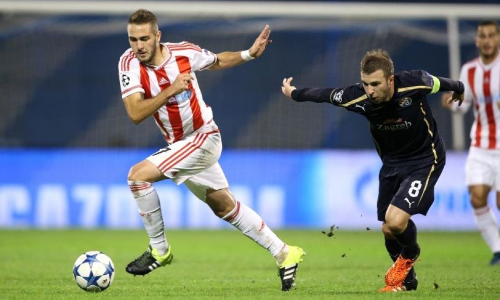 GNK Dinamo - FC Olympiakos, Kostas Fortounis, Domagoj Antolić