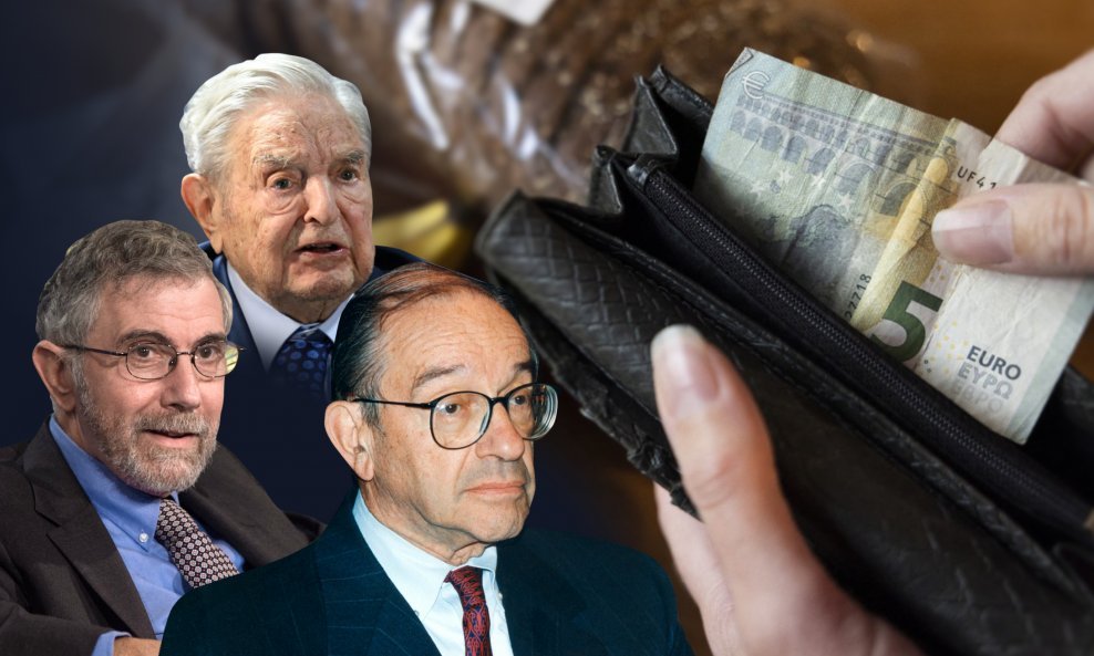 George Soros, Alan Greenspan, Paul Krugman - ilustracija