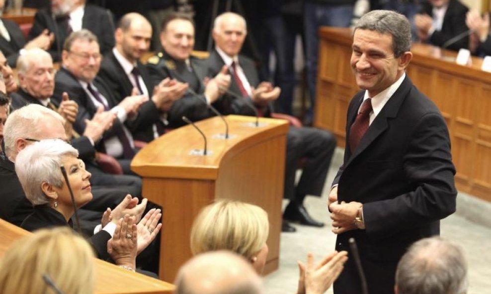 Boris Šprem u trenutku kad je izabran za predsjednika Sabora