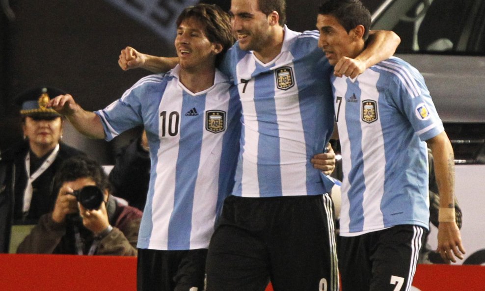 Angel Di Maria Gonzalo Higuain Lionel Messi argentinska nogometna reprezentacija