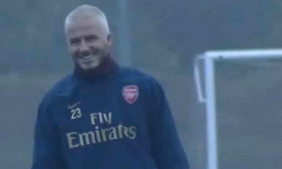 David Beckham na treningu Arsenala