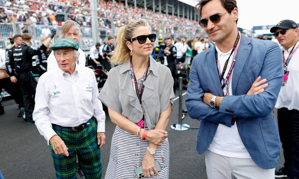 Jackie Stewart i Mirka i Roger Federer