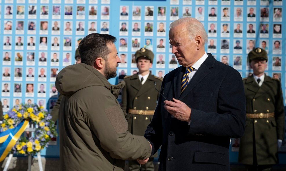 Ilustracija/Volodimir Zelenski i Joe Biden u Kijevu u veljači 2023.