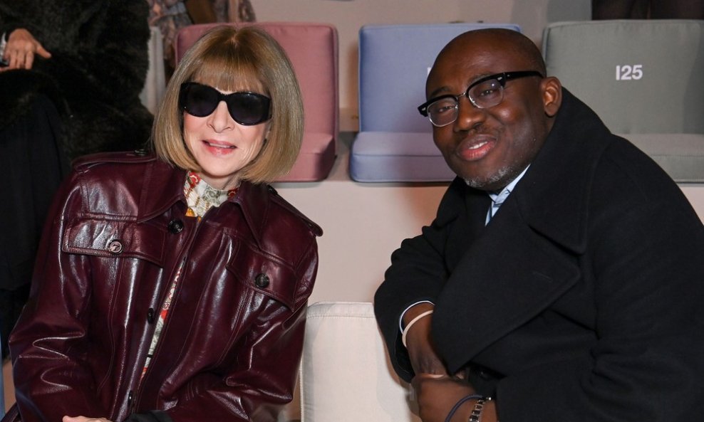 Anna Wintour i Edward Enninful u siječnju ove godine na reviji Armani Prive