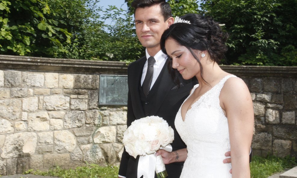 Dejan i Anita Lovren na njihovom crkvenom vjenčanju 2013. 