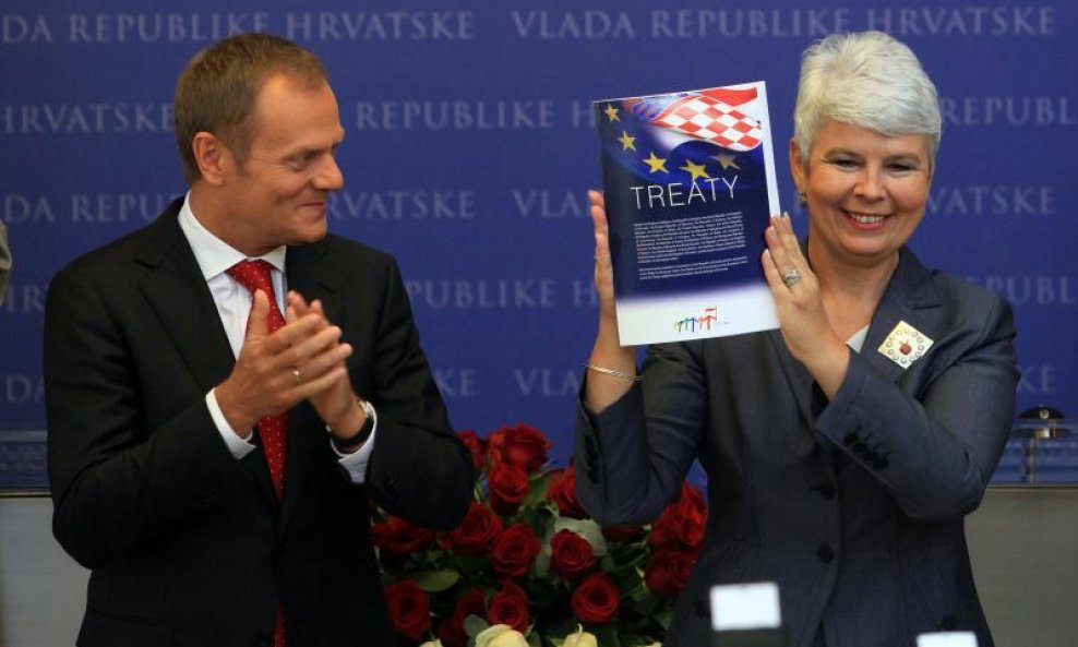 Donald Tusk i Jadranka Kosor