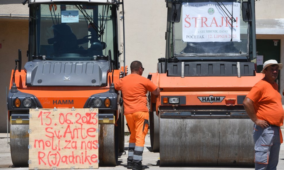 Štrajk radnika tvrtke Ceste Šibenik