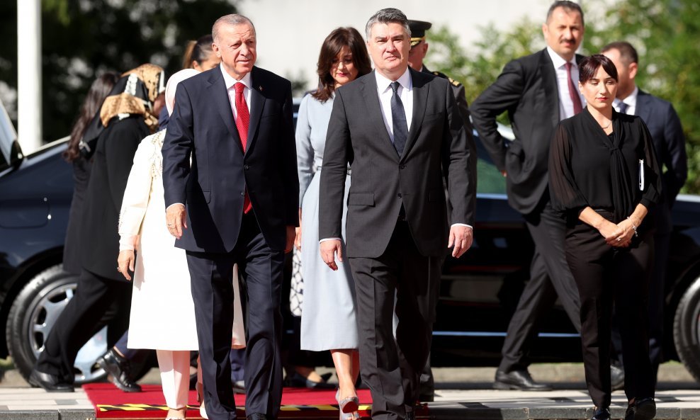 Recep Tayyip Erdogan i Zoran Milanović prilikom posjeta turskog predsjednika Zagrebu u rujnu 2022.