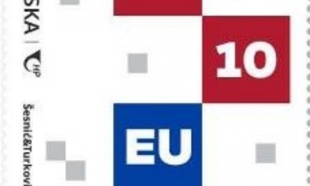 Poštanska markica za deset godina članstva Hrvatske u EU-u