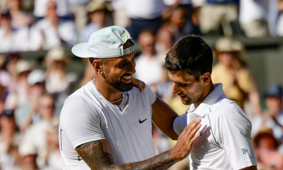 Nick Kyrgios i Novak Đoković, finale Wimbledona 2022.
