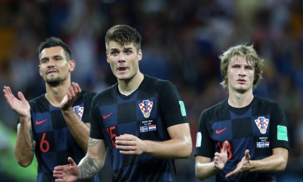 Dejan Lovren, Duje Ćaleta Car i Tin Jedvaj u Rusiji 2018.