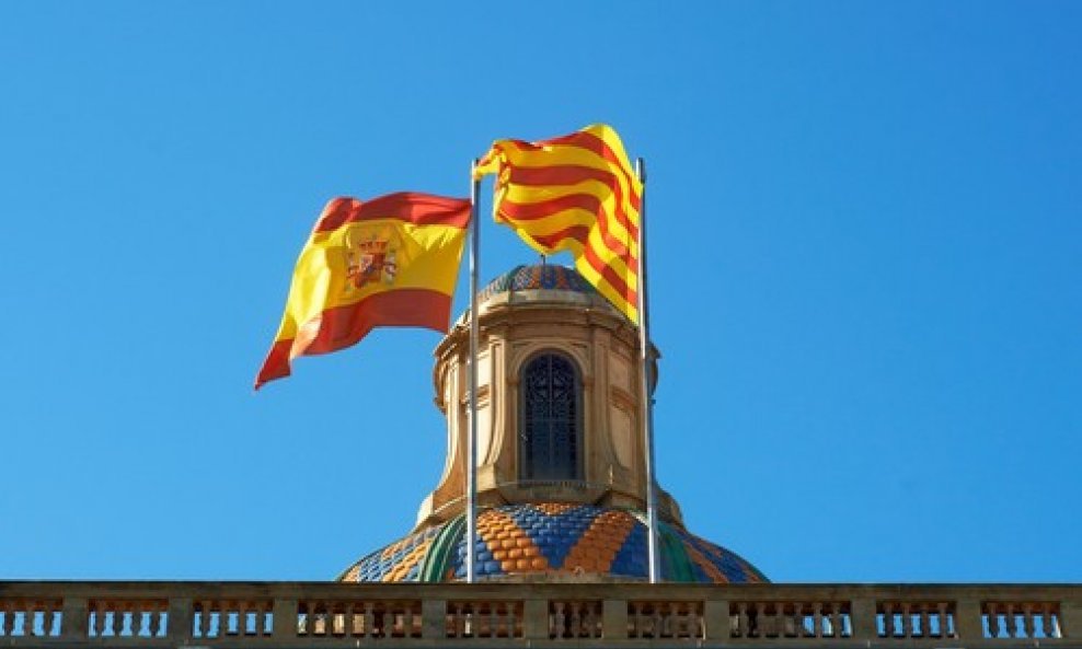 Barcelona, zastava Španjolske, ilustracija