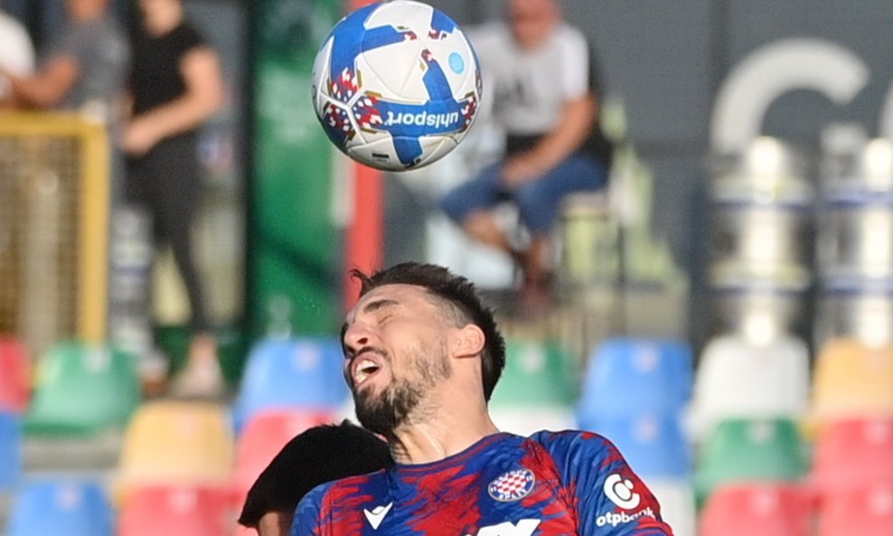 Zvonimir Šarlija, strijelac gola za Hajduk na utakmici Gorica - Hajduk 2:1, 17.9.2023.