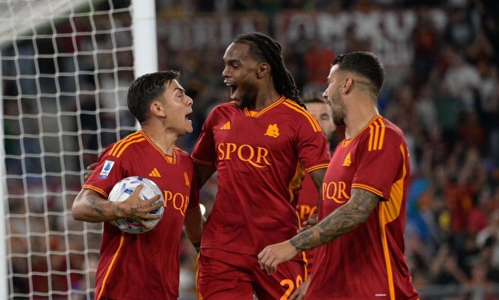 Slavlje igrača Rome na utakmici Roma - Empoli 7:0, 17.9.2023.