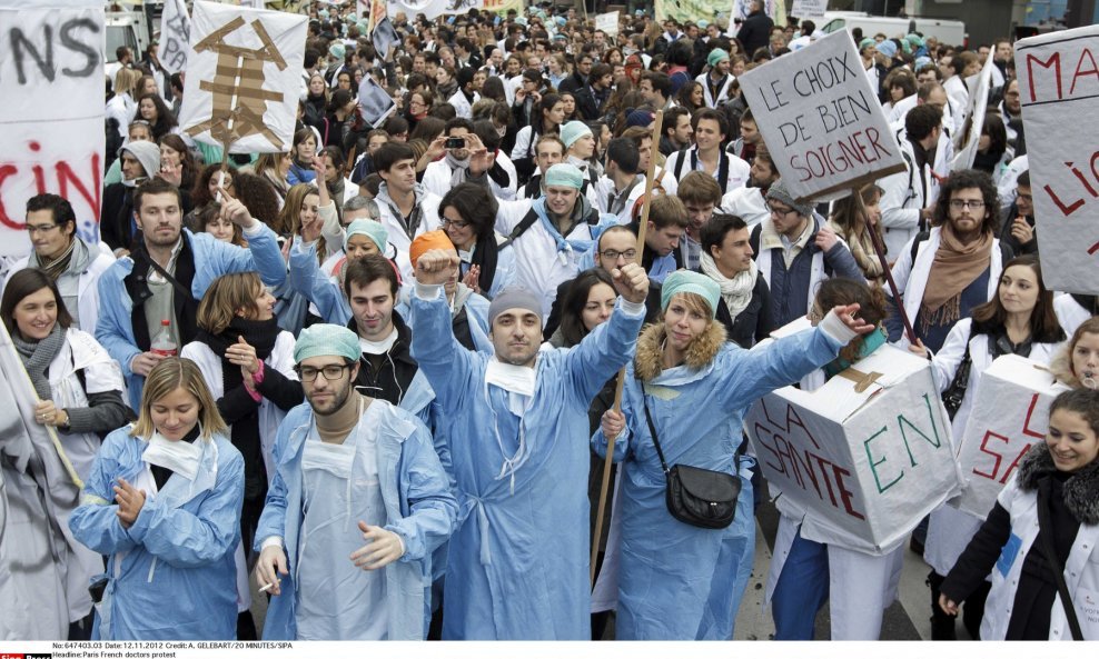 Prosvjed medicinara u Francuskoj