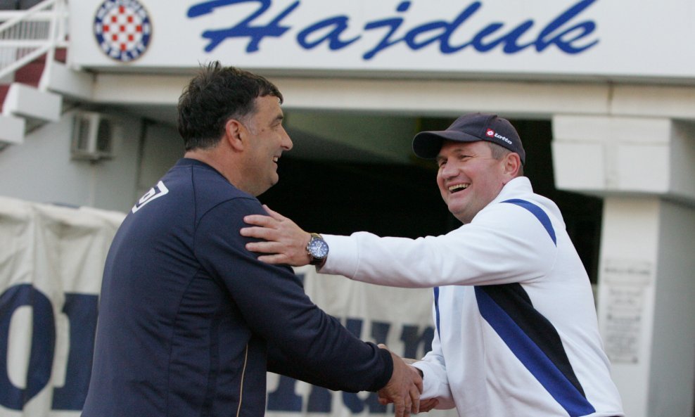 Mišo Krstičević (lijevo, iz vremena dok je vodio Hajduk) i Matjaž Kek