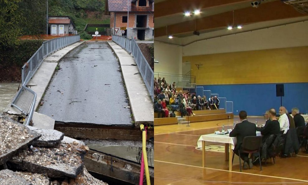 Most oštećen tijekom poplava u Sloveniji; sastanak u mjestu Braslovče