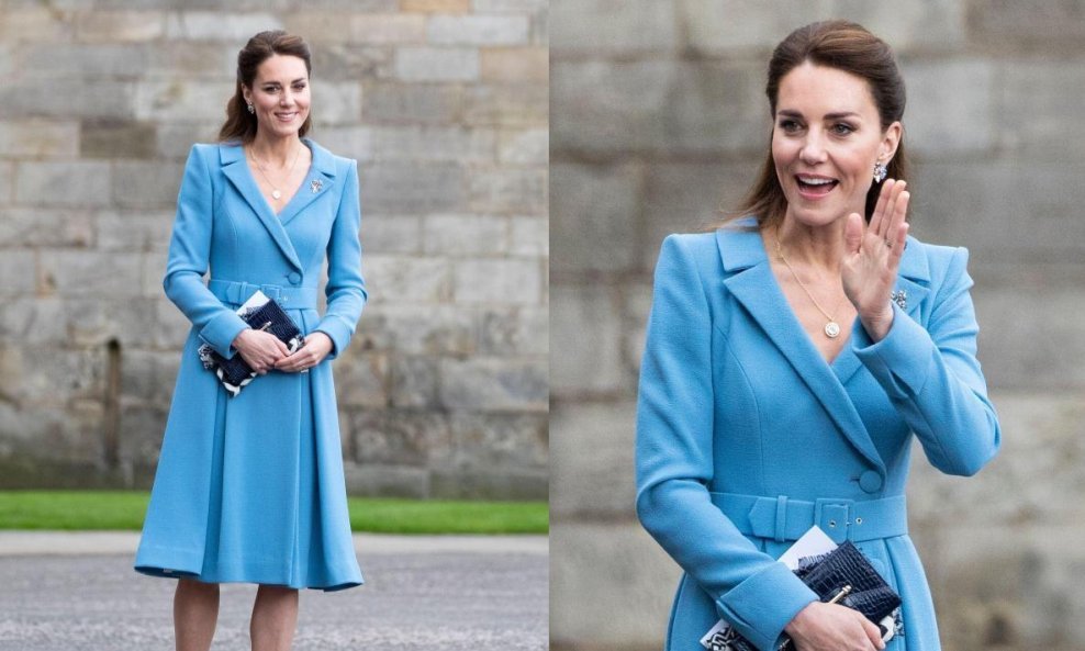 Kate Middleton u Edinburghu 2021. sa Strathberry torbicom
