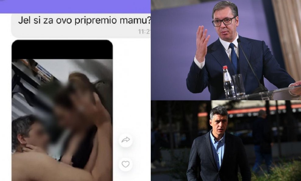 Snimka koju je objavio Đorđe Miketić, Aleksandar Vučić i Miketić (desno)