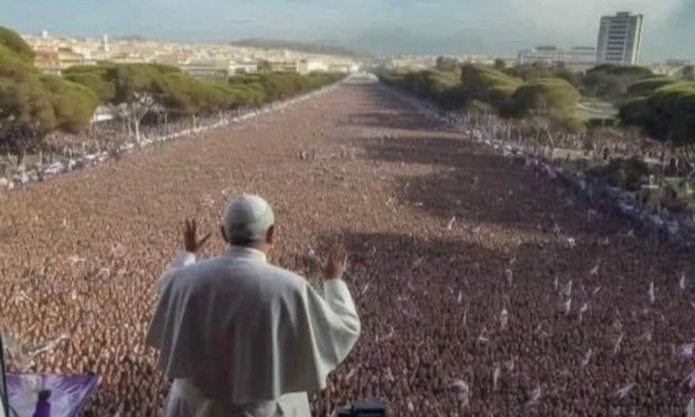 AI generirana fotografija pape Franje u Lisabonu
