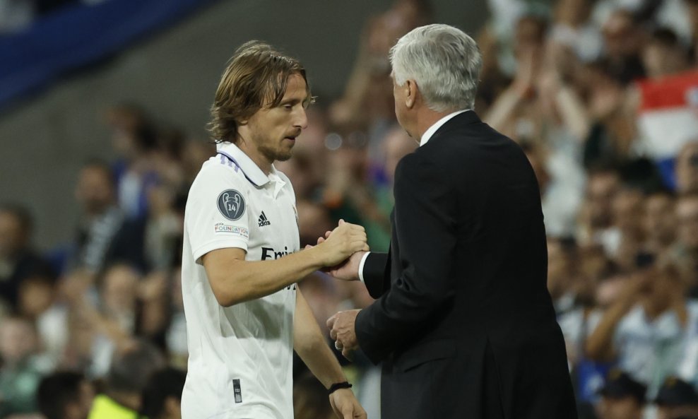 Luka Modrić i Carlo Ancelotti