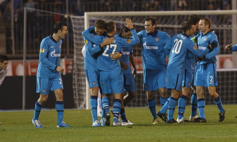 Zenit - Hajduk, slavlje igrača Zenita